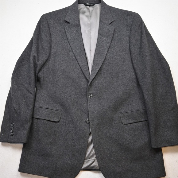 Jos A Bank 44L Gray 100% Camel Hair Flannel Mens Blazer Suit Jacket Sport Coat